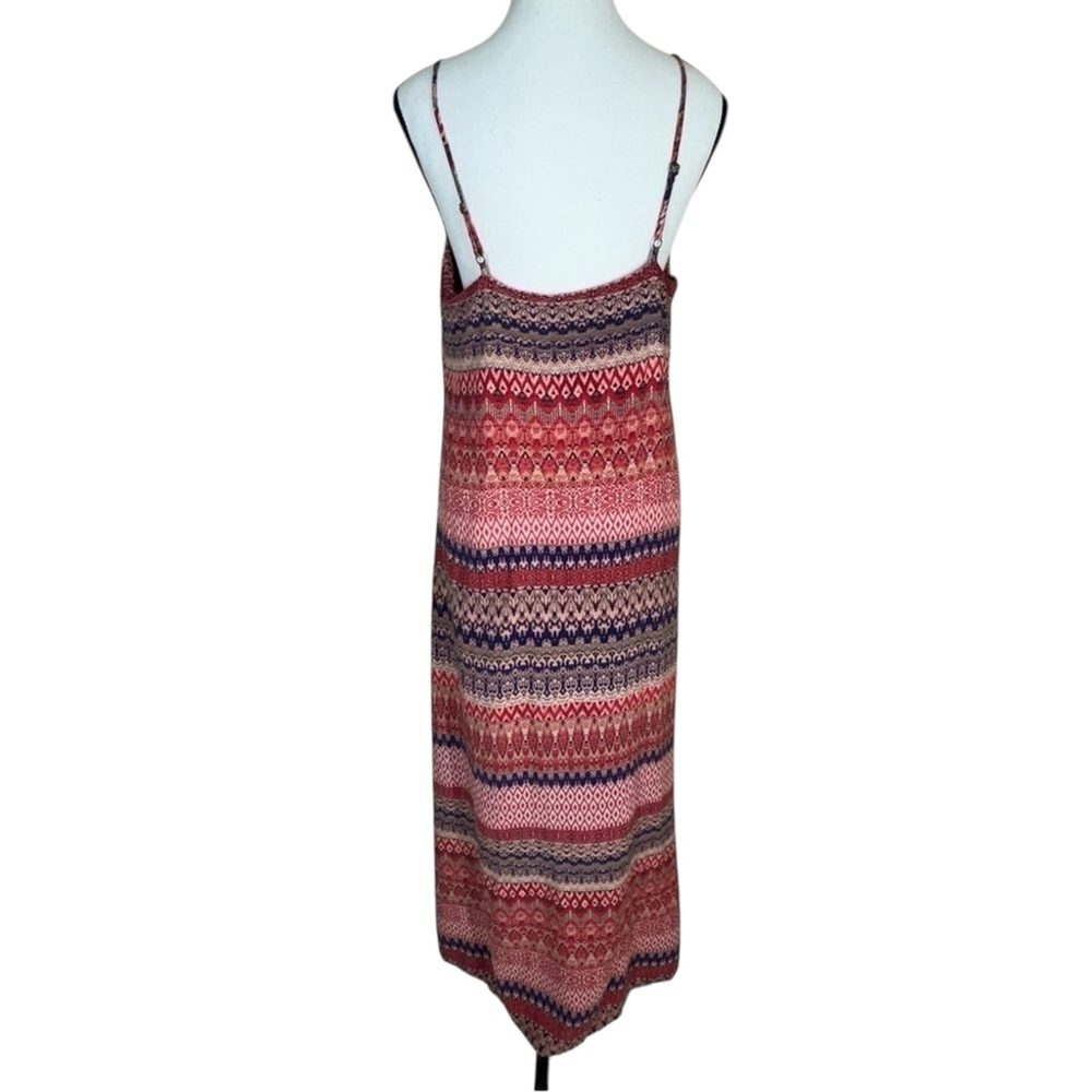Marina Luna Maxi Dress S Red Boho Spaghetti Strap Summer Beach Cottage Vacation - Picture 5 of 10